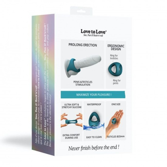 Ерекційне кільце подвійне, бірюзове Love To Love FLUX RING TEAL ME