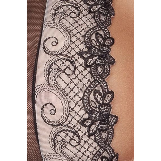 Прозрачный пеньюар чёрного цвета (трусики в комплекте) BRASILIANA PEIGNOIR Black, 4XL/5XL