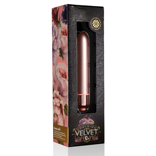Вібропуля матова кольору рожевий рум'янець Rocks Off RO-90mm Touch of Velvet Rose Blush