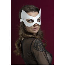 Маска кошечки из натуральной кожи, белая Feral Feelings Kitten Mask White