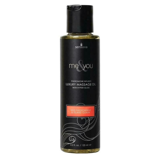 Масажна олія з феромонами, ароматом маракуї та гуави Sensuva Me&You Wild Passion Fruit & Island Guava, 125 ml