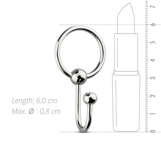 Уретральная вставка с кольцом, диаметр кольца 3,2 см Sinner Gear Unbendable Sperm Stopper Solid