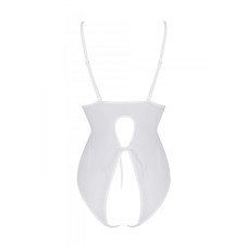 Боді з ажурним декором і відкритим доступом, біле Passion Ursula Body White, S/M