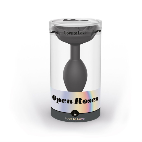 Силіконова анальна пробка, чорна Love To Love Open Roses Black Onyx, L