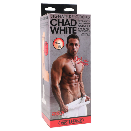 Реалістичний фалоімітатор, довжина 21,6 см, діаметр 5,1 см Doc Johnson Signature Cocks Chad White 8.5 inch ULTRASKYN