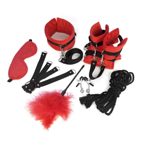 БДСМ набір з 9 предметів, червоний Art of Sex Soft Touch BDSM Set