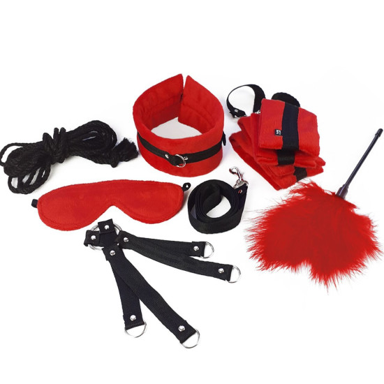 БДСМ набір з 9 предметів, червоний Art of Sex Soft Touch BDSM Set