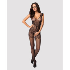 Бодистокинг с абстрактным рисунком и глубоким декольте Obsessive Bodystocking F234, S/M/L