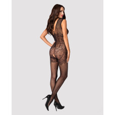 Бодистокинг с абстрактным рисунком и глубоким декольте Obsessive Bodystocking F234, S/M/L