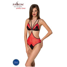 Полупрозрачное боди с кружевом, красное Passion Peonia Body Red, S/M
