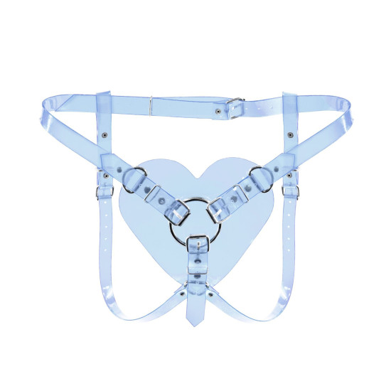 Трусики «Сердце» для страпона, прозрачные Feral Feelings Hearts Strap-on Belt Transparent