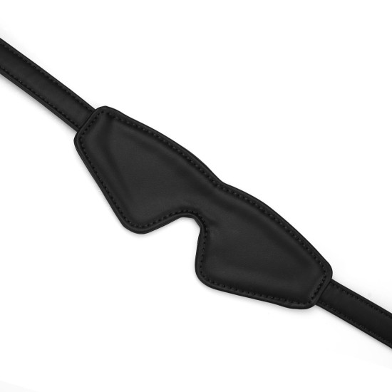 Маска на глаза из экокожи, черная Liebe Seele Black Organosilicon Blindfold