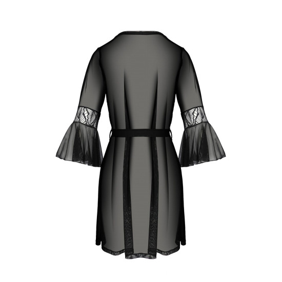 Пеньюар, чёрный Passion LEAFA PEIGNOIR black, S/M