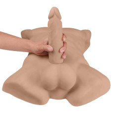 Мастурбатор торс із фалоімітатором на присоску SilexD Apollo L Male Torso Caramel