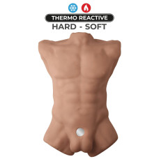 Мастурбатор торс із фалоімітатором на присоску SilexD Apollo L Male Torso Caramel