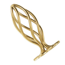 Анальна пробка з порожнистим спіральним дизайном, золота Lockink Sevanda Hollow Spiral Golden Metal Anal Plug, M