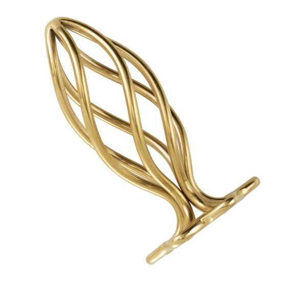 Анальна пробка з порожнистим спіральним дизайном, золота Lockink Sevanda Hollow Spiral Golden Metal Anal Plug, M