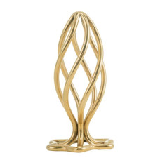 Анальна пробка з порожнистим спіральним дизайном, золота Lockink Sevanda Hollow Spiral Golden Metal Anal Plug, M