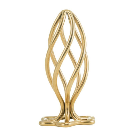 Анальна пробка з порожнистим спіральним дизайном, золота Lockink Sevanda Hollow Spiral Golden Metal Anal Plug, M