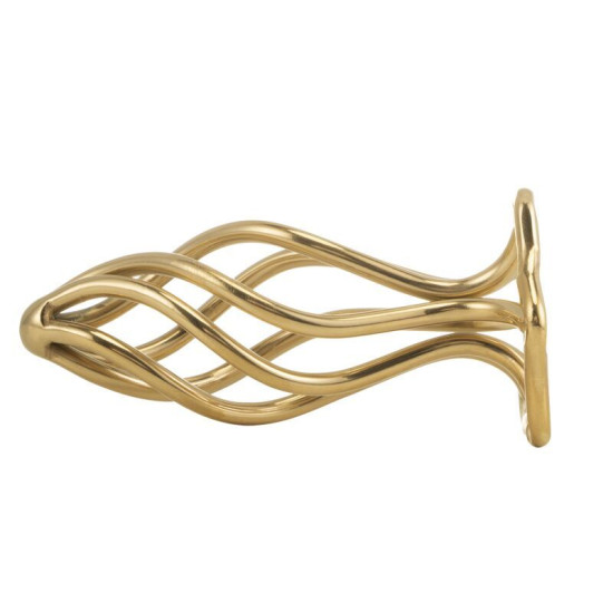 Анальна пробка з порожнистим спіральним дизайном, золота Lockink Sevanda Hollow Spiral Golden Metal Anal Plug, M