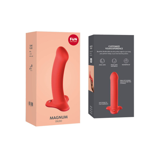Фаллоимитатор очень гибкий, длина 18,3 см, диаметр 3,7 см, оранжевый Fun Factory Magnum Orange