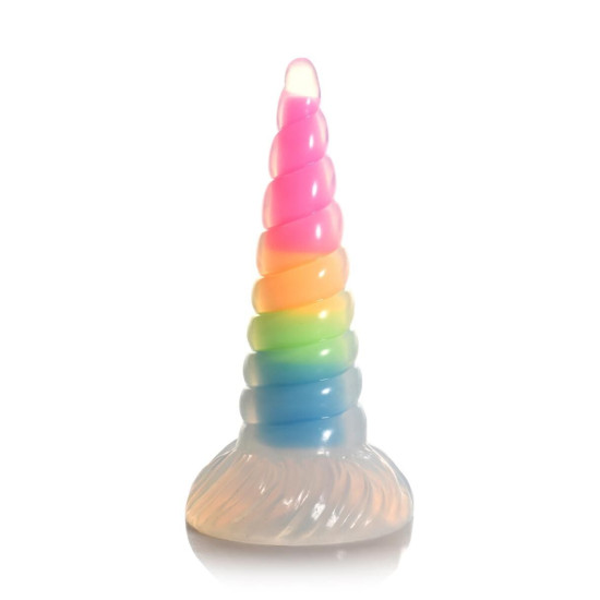 Фентезійний фалоімітатор Creature Cocks Luminescent Rainbow Silicone Dildo