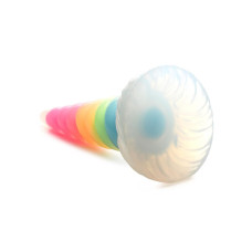 Фентезійний фалоімітатор Creature Cocks Luminescent Rainbow Silicone Dildo