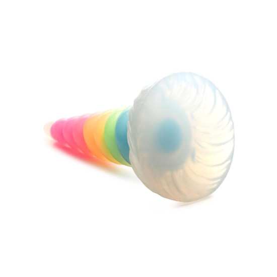 Фентезійний фалоімітатор Creature Cocks Luminescent Rainbow Silicone Dildo