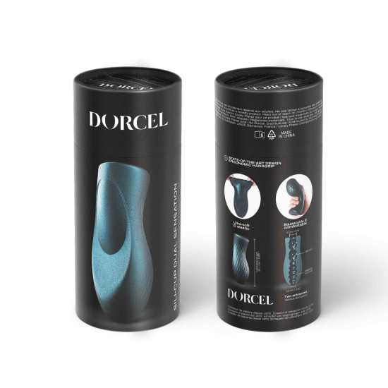 Мастурбатор з подвійною стимуляцією, чорний Dorcel Sili-Cup Dual Sensation