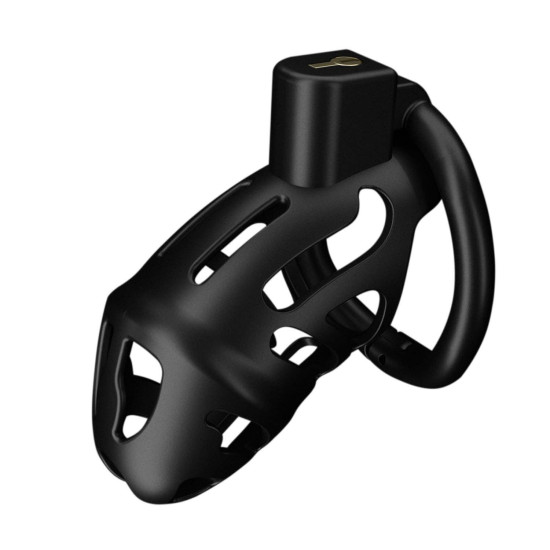 Клетка для пениса с 3 кольцами разных размеров, черная Lockink Sevanda Plastic Penis Chastity Cage