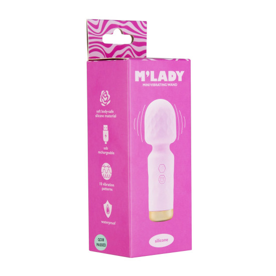 Міні-вібромасажер Wand, рожевий M'Lady Mini Vibrating Wand Pink