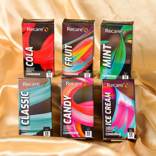 Ультратонкі презервативи з ароматом м'яти, 12 шт Holographic Recare Ultra Thin Mint Condoms