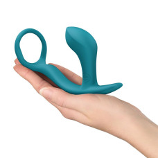 Анальная пробка с эрекционным кольцом, бутылочно-зеленая Fun Factory Bootie Ring Bottle Green
