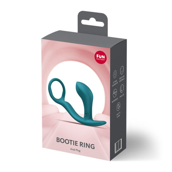 Анальная пробка с эрекционным кольцом, бутылочно-зеленая Fun Factory Bootie Ring Bottle Green