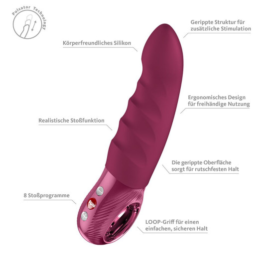 Перезаряжаемый пульсатор, 8 режимов работы, красный Fun Factory Stronic Deep Wine Red