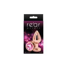 Анальная пробка, розовая, розово-золотистое основание NS Novelties Rear Assets - Rose Gold - Pink, M