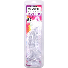 Фентезійний фалоімітатор, довжина 21.6 см, прозорий Doc Johnson Crystal Jellies - Invader Dong 8.5 Inch - Clear