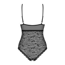 Мереживне боді з відкритим доступом, чорне Obsessive 818-TED-1 Teddy Black, 2XL/3XL