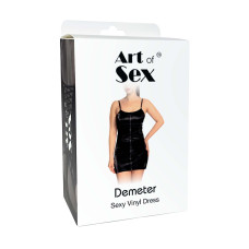 Лакированное платье, черное Art of Sex Demeter, размер L