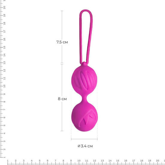 Вагінальні кульки, діаметр 3,4 см, вага 85 г, Adrien Lastic Geisha Lastic Balls Mini Magenta, S