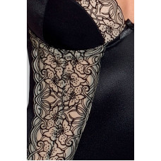 Корсет чорного кольору з пажами (трусики в комплекті) MONTANA CORSET Passion Exclusive Black, XXL/XXXL