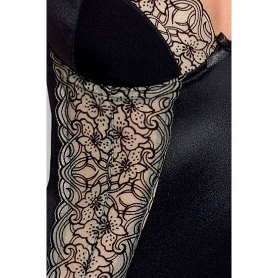 Корсет чорного кольору з пажами (трусики в комплекті) MONTANA CORSET Passion Exclusive Black, XXL/XXXL