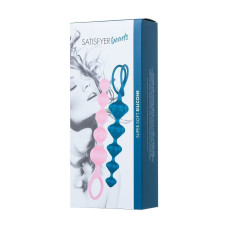 Набір силіконових анальних бус, макс. діаметр 3,3 см і 3,5 см Satisfyer Beads Colored