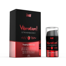 Жидкий вибратор с согревающим эффектом и вкусом клубники Intt Vibration Strawberry, 15 ml