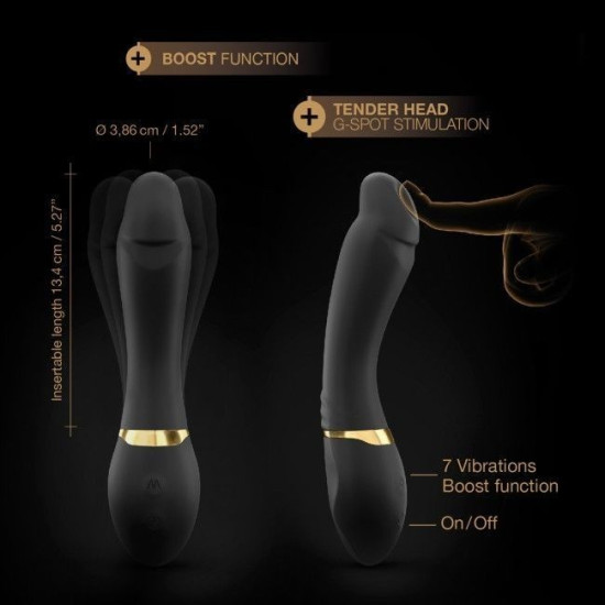 Вібратор з гнучким стволом і м'яким кінчиком, з турборежимом Dorcel Tender Spot