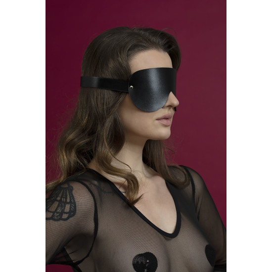 Маска на глаза, черная, натуральная кожа Feral Feelings Blindfold Mask Black