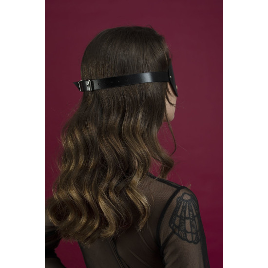 Маска на глаза, черная, натуральная кожа Feral Feelings Blindfold Mask Black