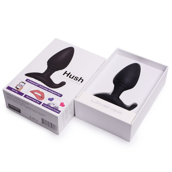 Анальная пробка с вибрацией, длина 9,7 см, диаметр 4,4 см, черная Lovense Hush L
