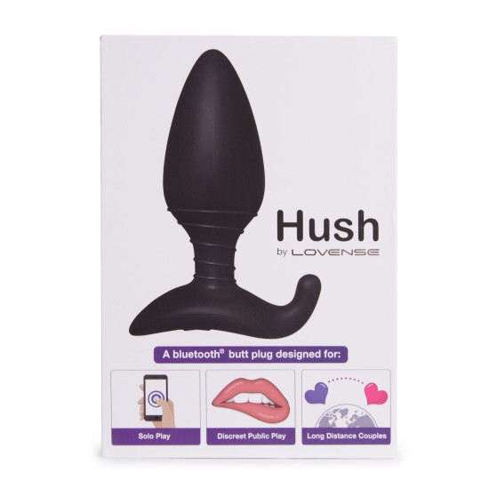 Анальная пробка с вибрацией, длина 9,7 см, диаметр 4,4 см, черная Lovense Hush L