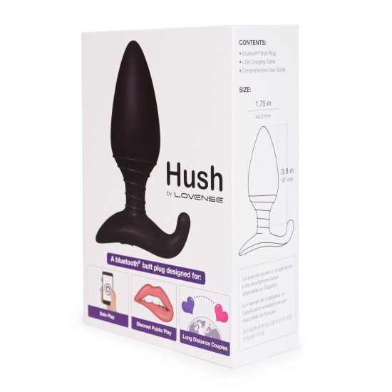 Анальная пробка с вибрацией, длина 9,7 см, диаметр 4,4 см, черная Lovense Hush L